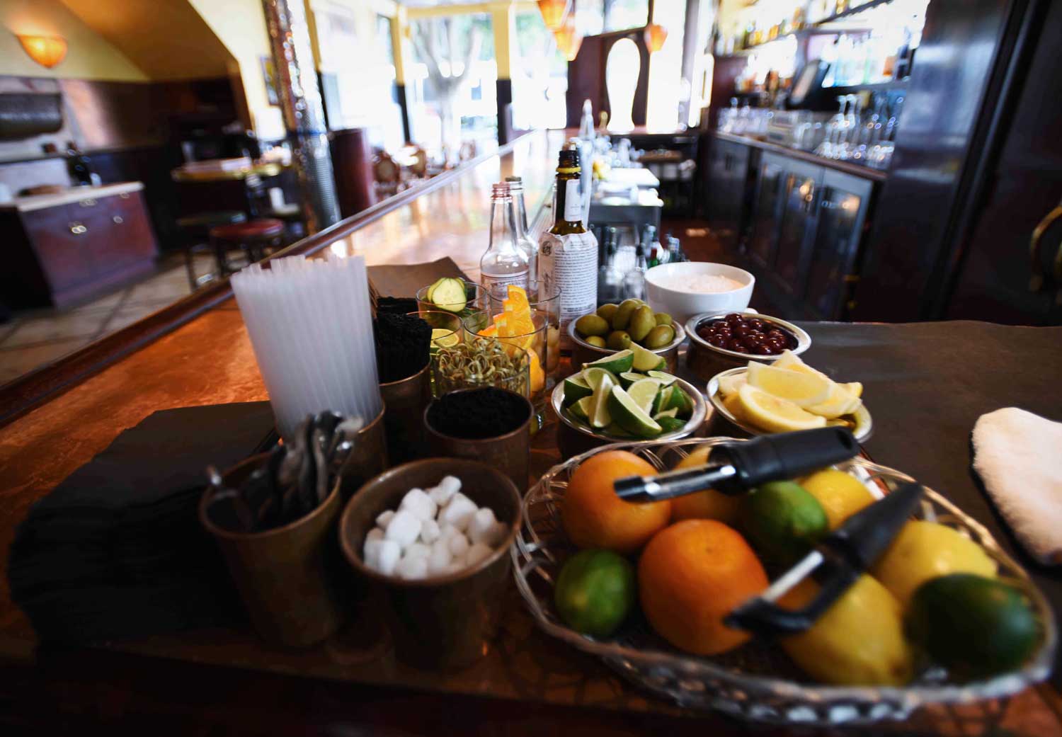 Chef Adam works with the bar manager to coordinate the season's freshest ingredients