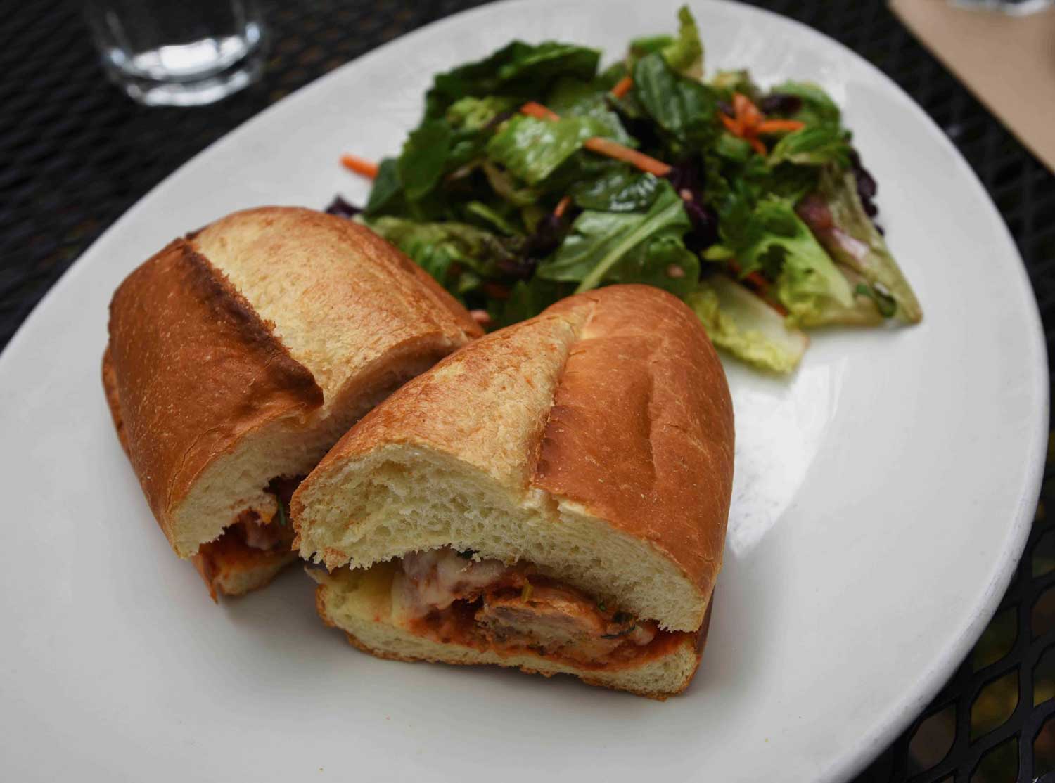 The Arlequin meatball sandwich is perfect for enjoying on the cafe's garden patio