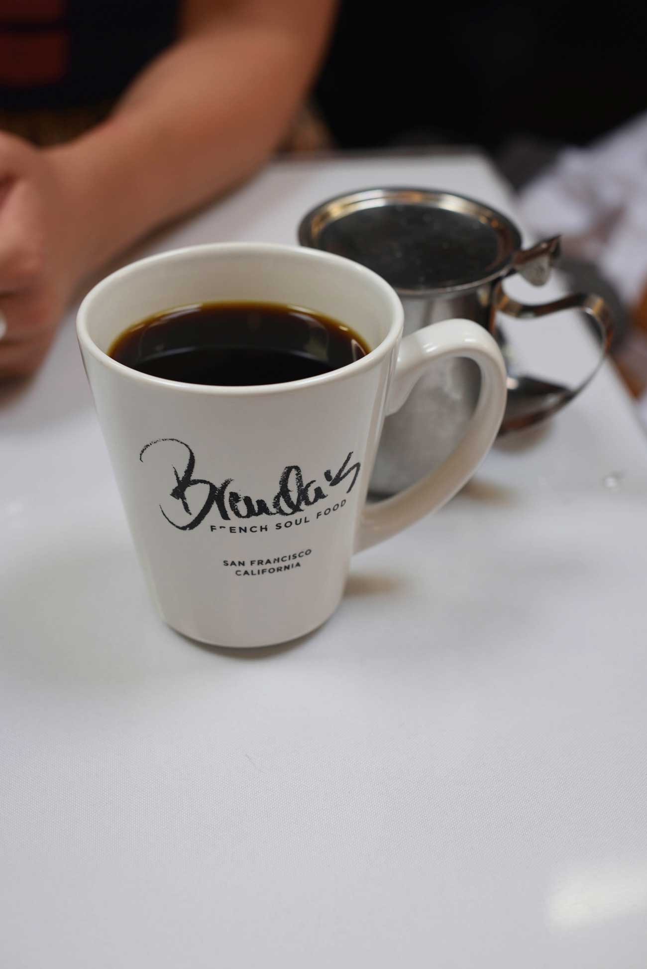 The coffee at Brenda's is made with chickory, New Orleans style