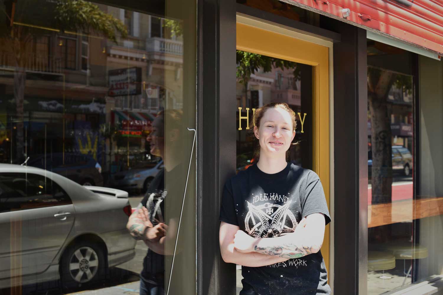 Chef Sara Hauman and Huxley's owners wanted Huxley to be a neighborhood comfort stop. Though it still stands out in the Tenderloin, the restaurant is already seeing local regulars in its first year - especially for their popular Sunday brunch.