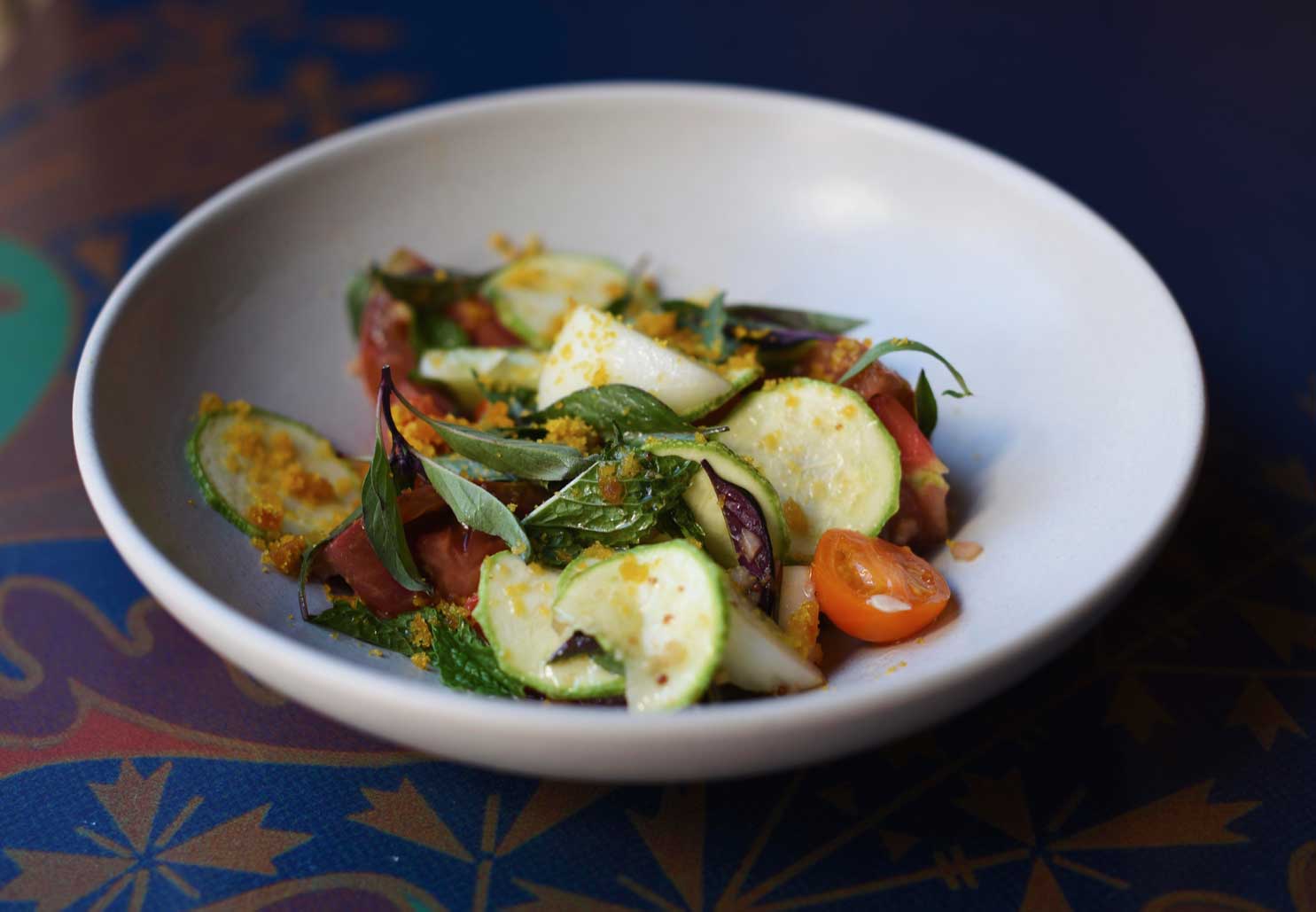 Huxley's Heirloom Tomatoes with Bottarga.