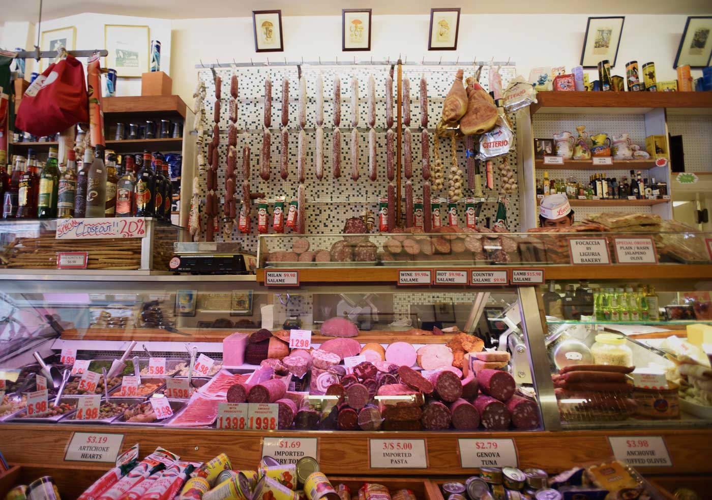 Meats of every variety line the deli counter