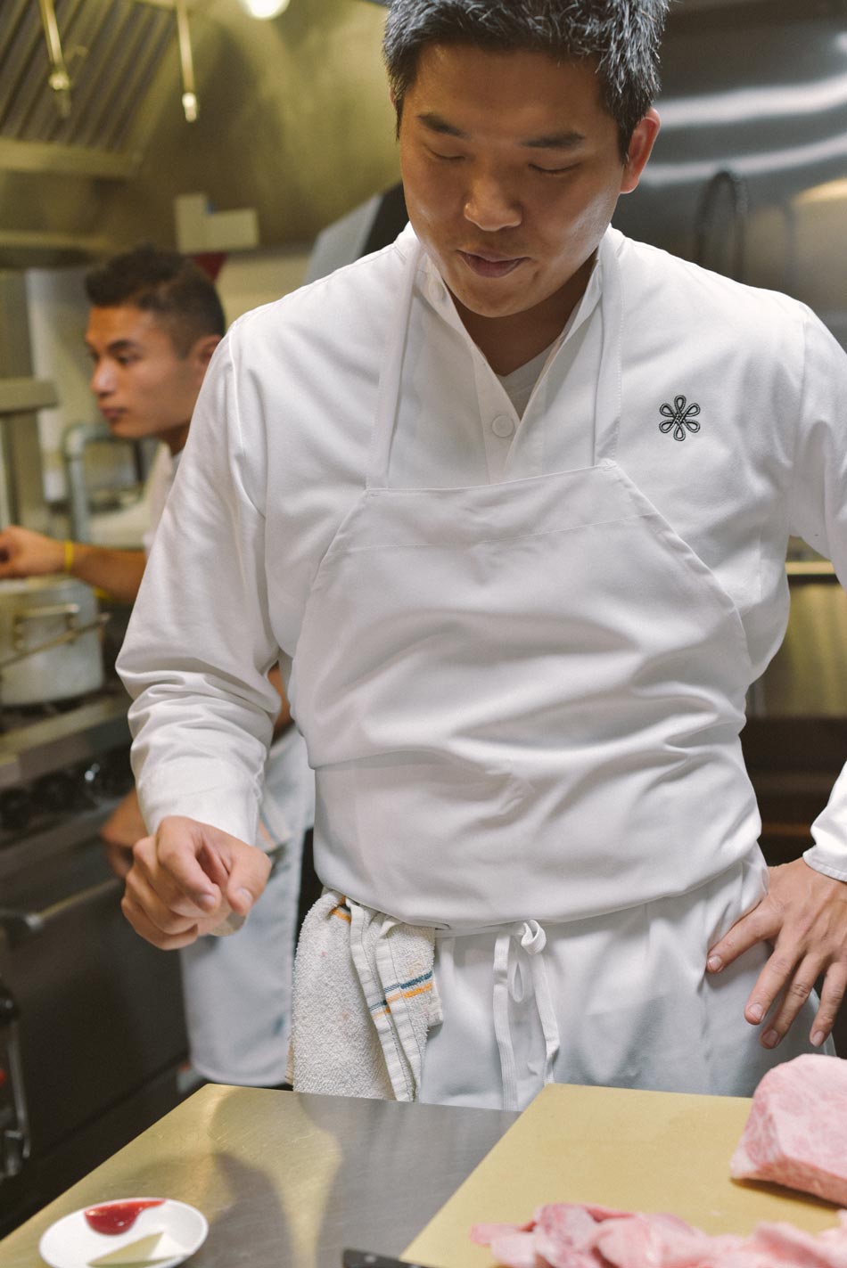Though focused and disciplined, chef Anh enjoys his time in the kitchen. 