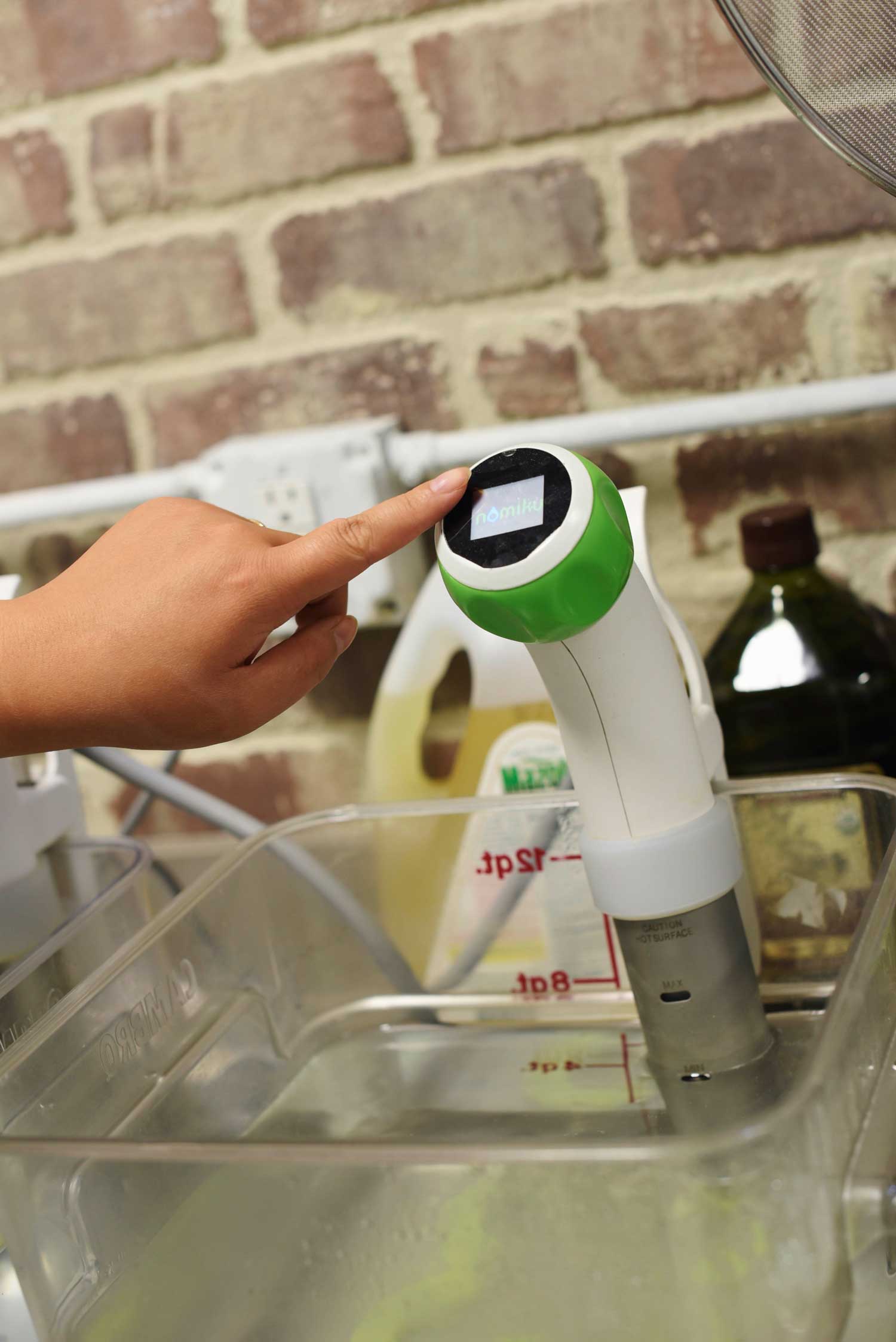 Nomiku in action — sous vide with the tap of a button