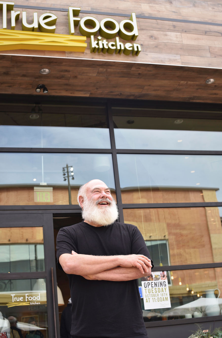 Dr. Andrew Weil stands in front of True Food Kitchen's new Walnut Creek location  