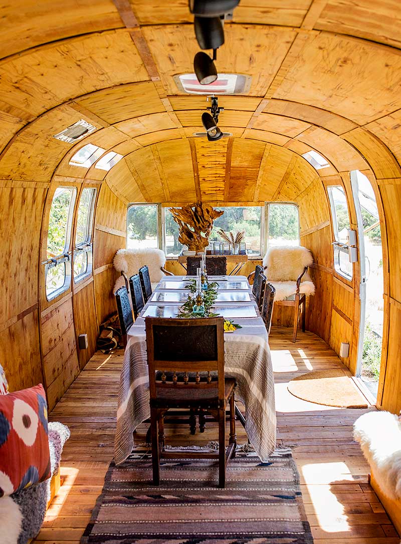 Inside the Airstreams, decorated  