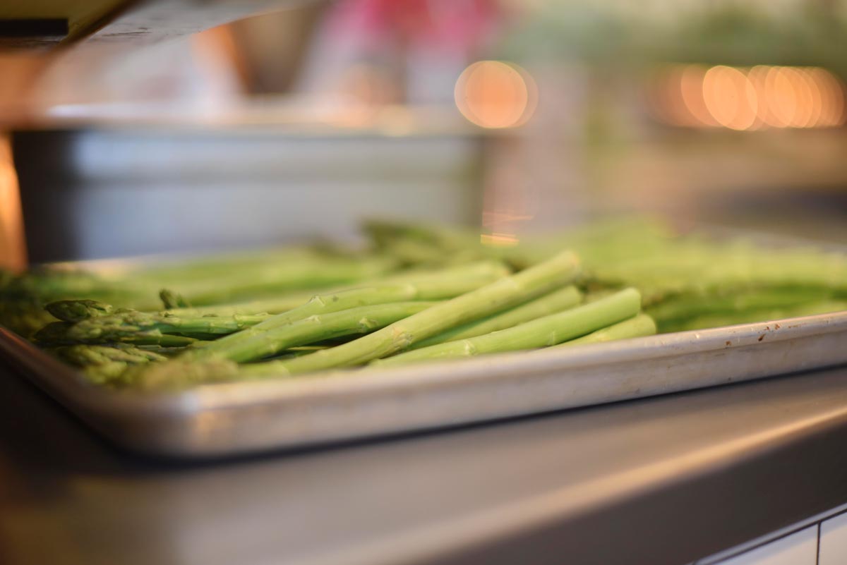 Fresh roasted asparagus 