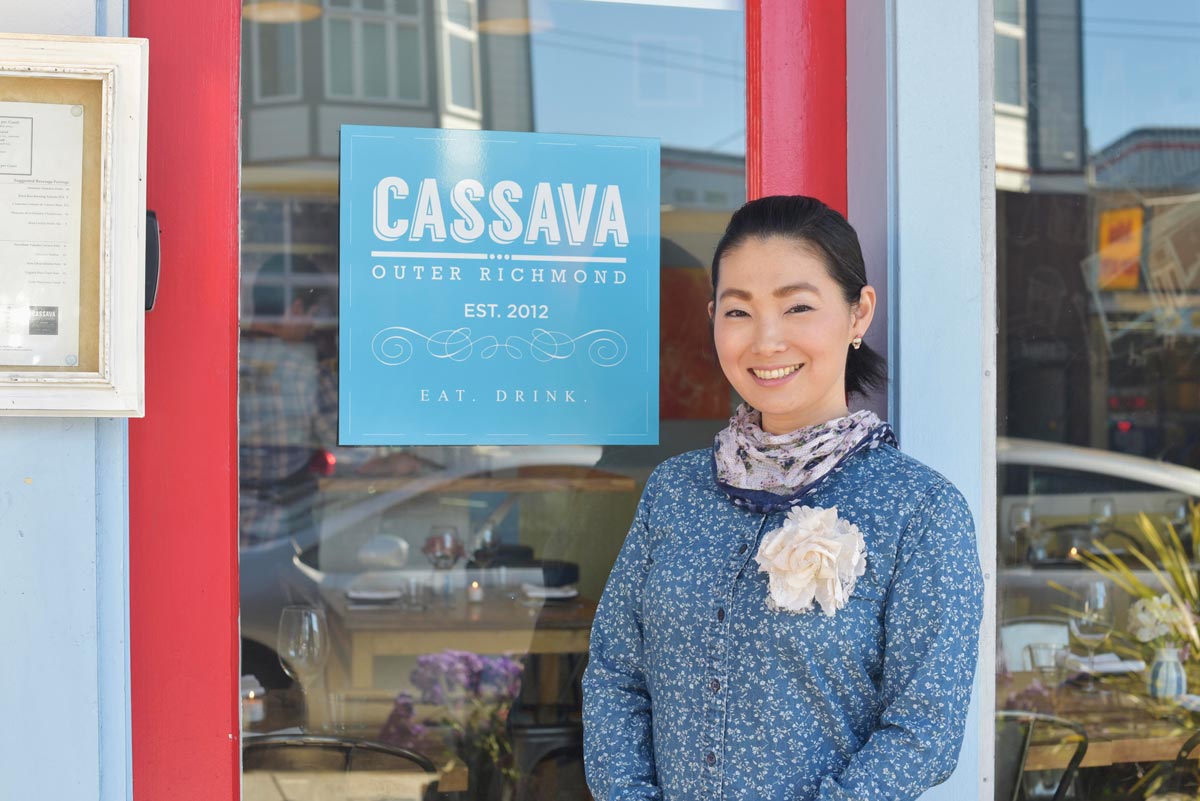 Co-owner Yuka Ioroi poses at the front door to Cassava 