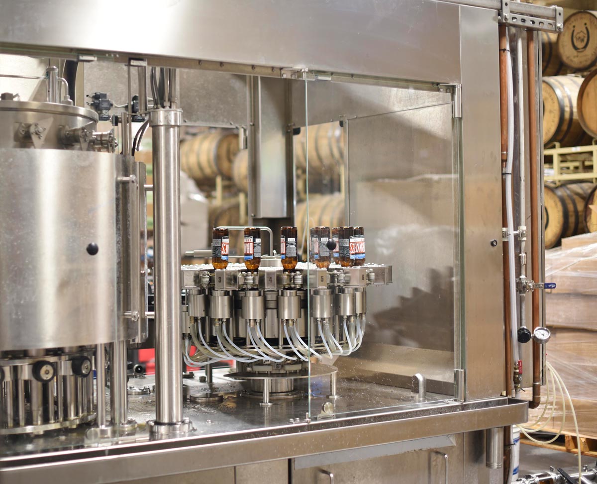 The bottling process at Drake's Brewing Company is reminscent of Willie Wonka's Chocolate Factory 
