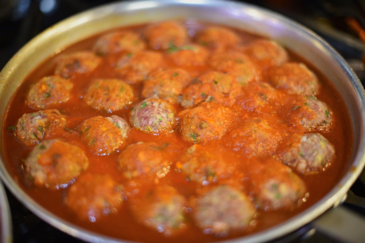 The meatball recipe comes from an old Italian friend of Emmy's 