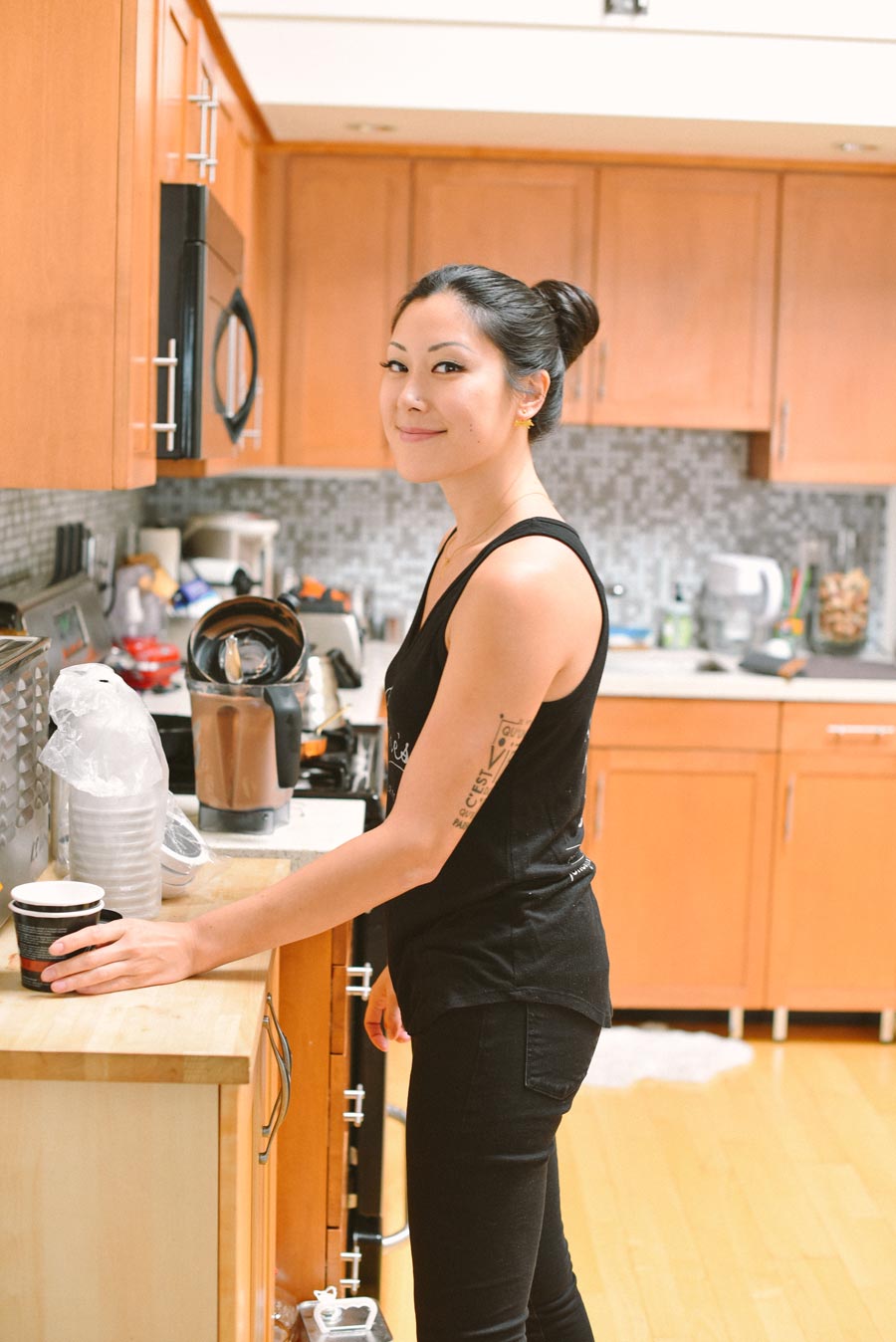Chef Jöne Pan in her kitchen in San Francisco's SoMa neighborhood 