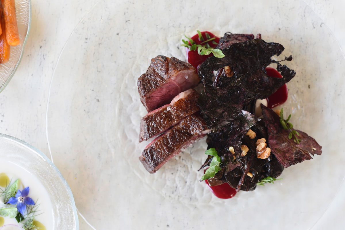 Pan seared steak with pickled beets — perfect for summer.