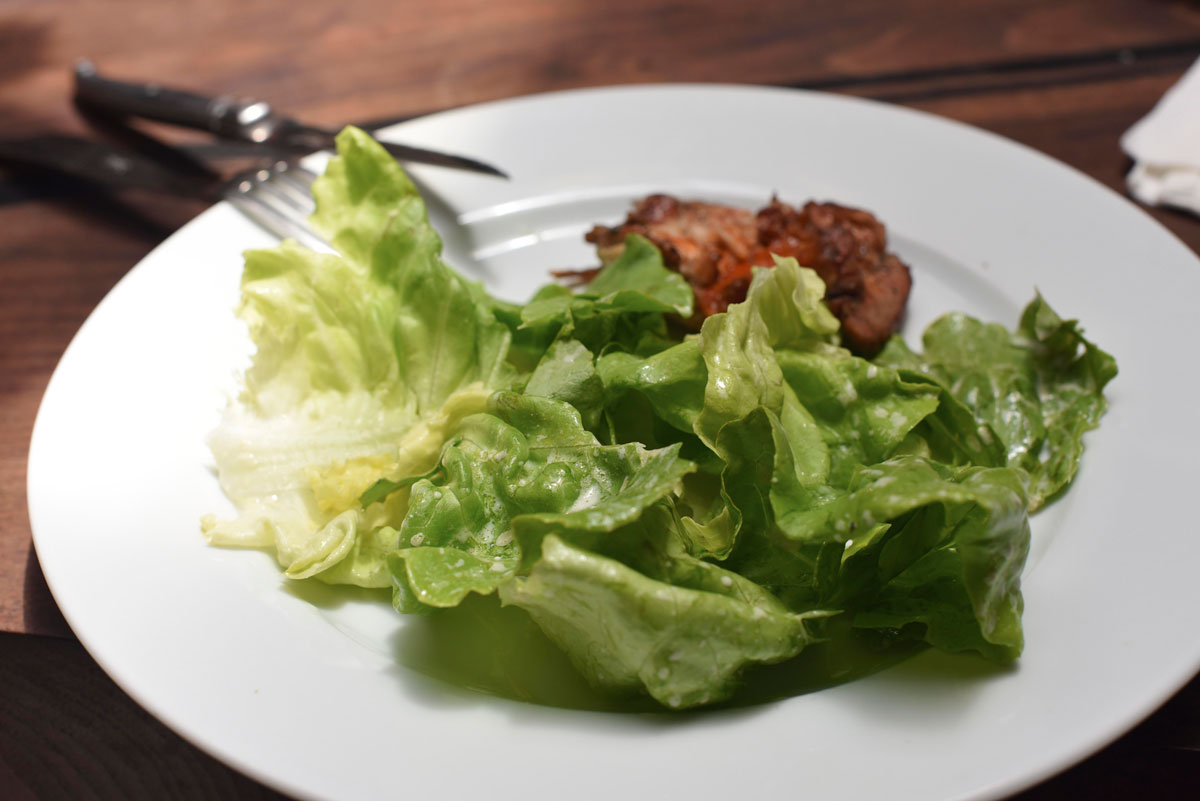 Salad accompanies any freshly grilled meat nicely, but tastes even better in the sunny enclave of Garro's Forge.