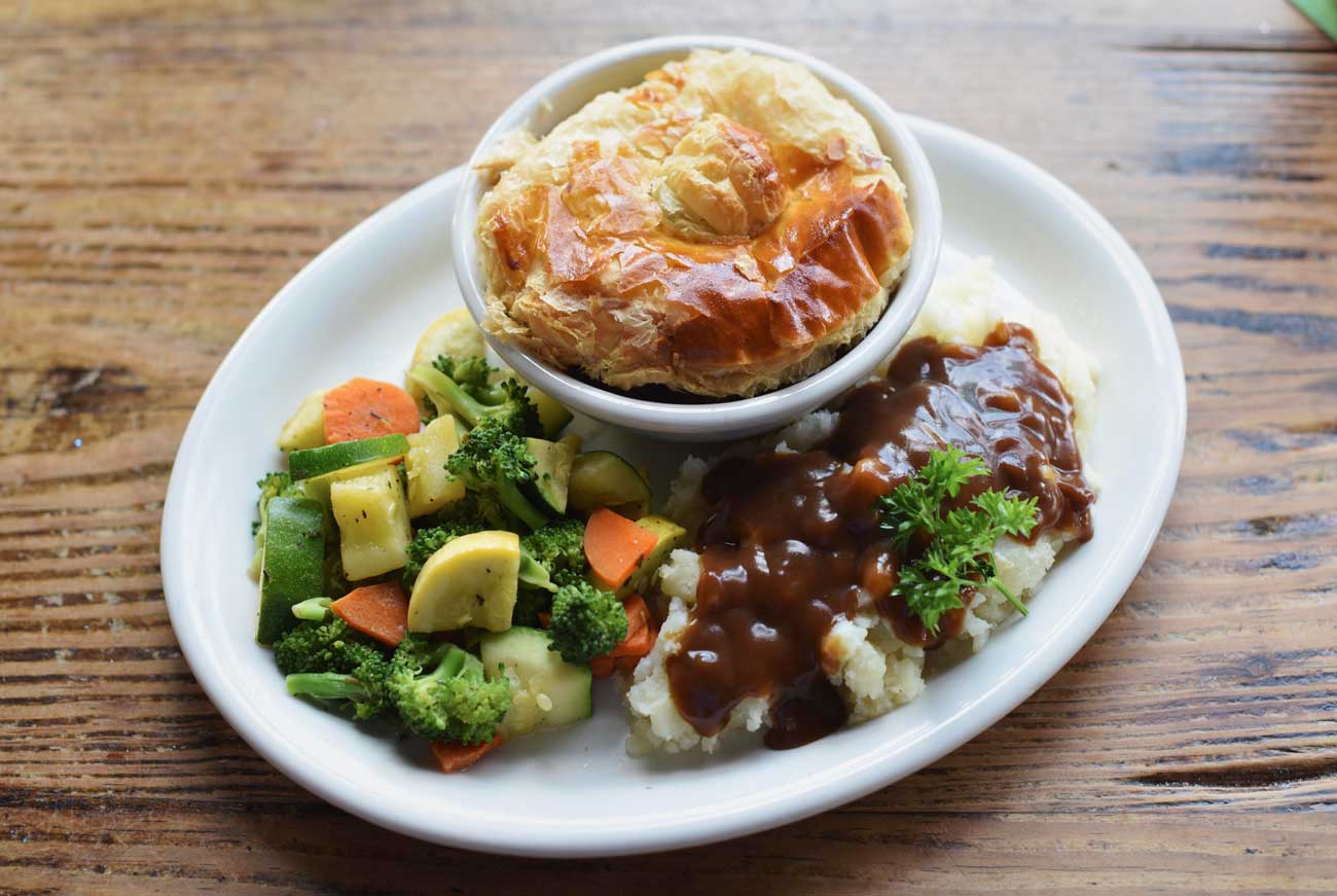 The Pig and Whistle's Steak and Mushroom Pie is the perfect fall meal.