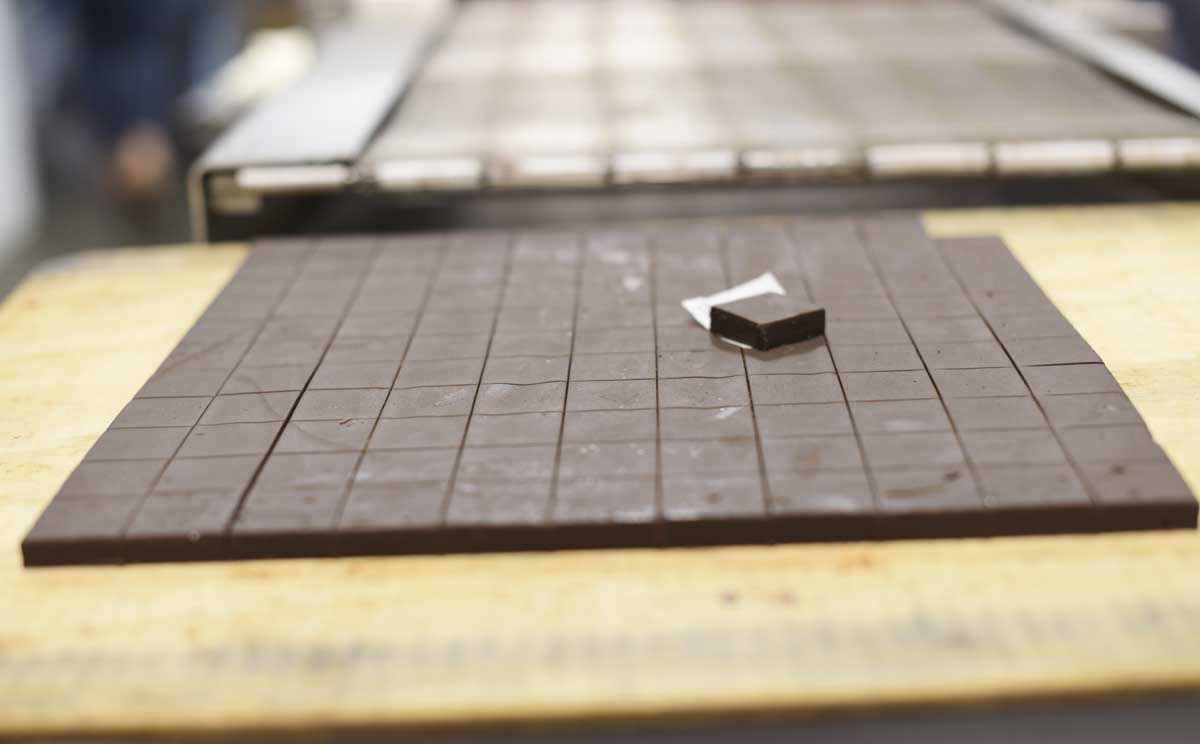 Dark chocolate, sliced into thin squares  