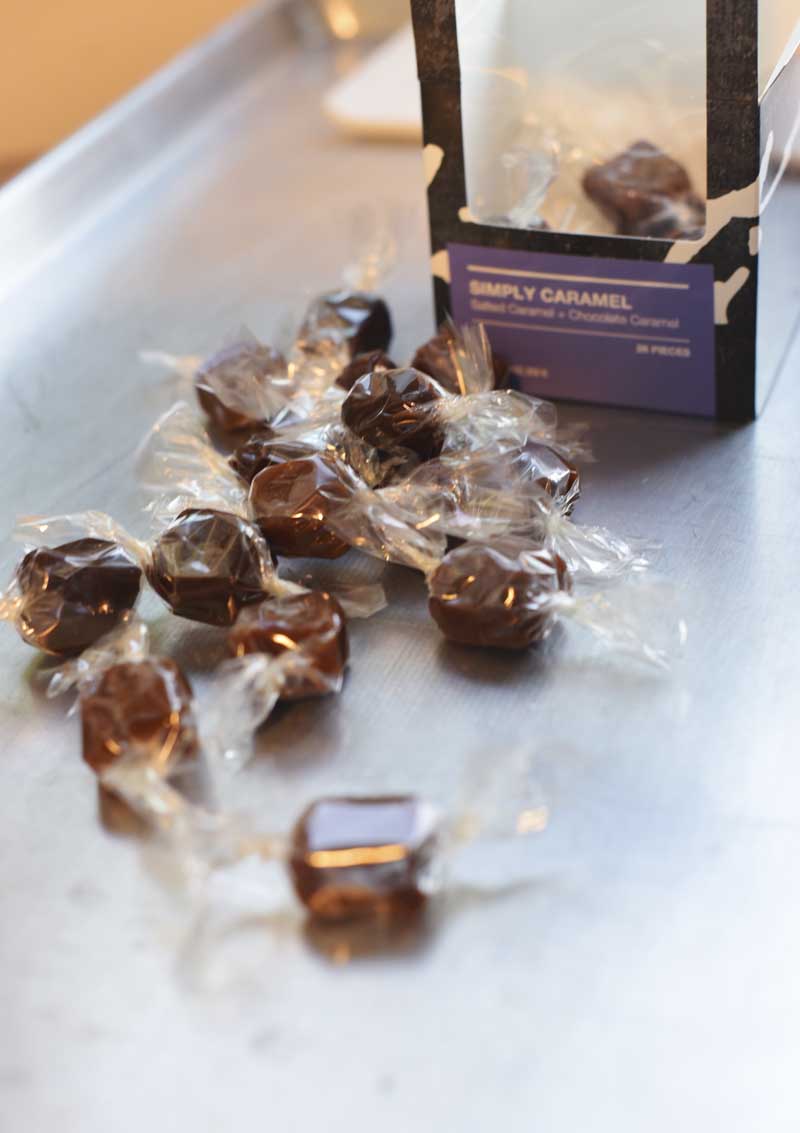 Caramels twisted up and ready to be boxed 